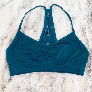 PINK Unlined Bralette Dark Teal SMALL